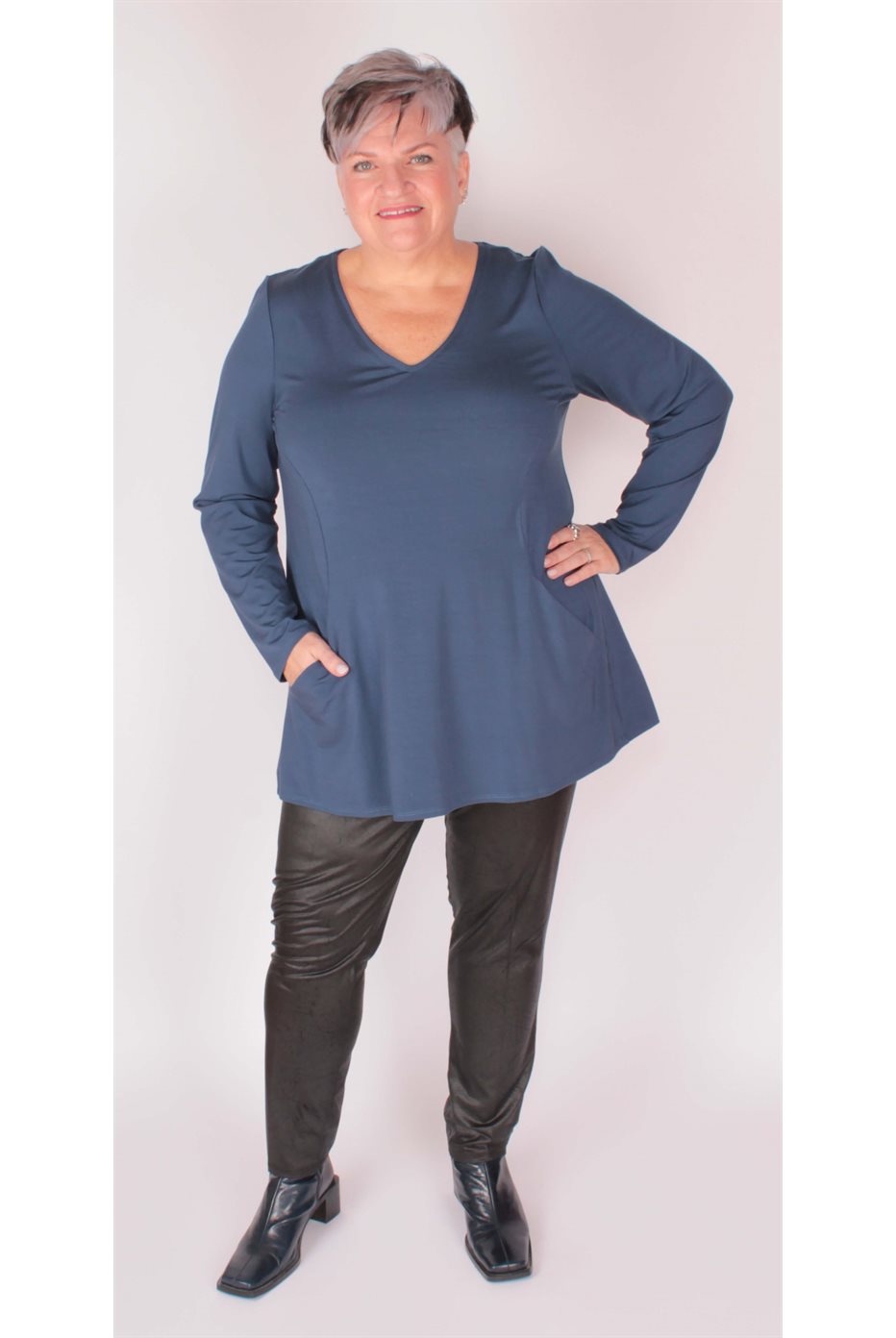 Bamboo Denim Tunic with Pockets